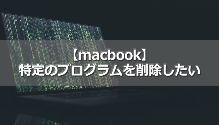 特定のプログラムを削除したい