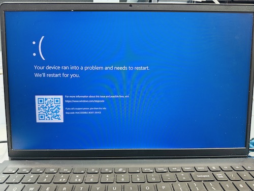 INACCESSBLE_BOOT_DEVICE 解決方法